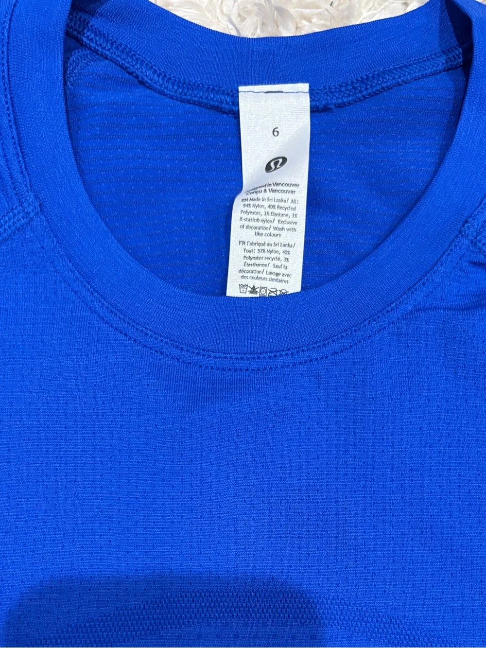 lululemon athletica Swiftly Cropped Athletic Royal Blue Long-Sleeve 2.0